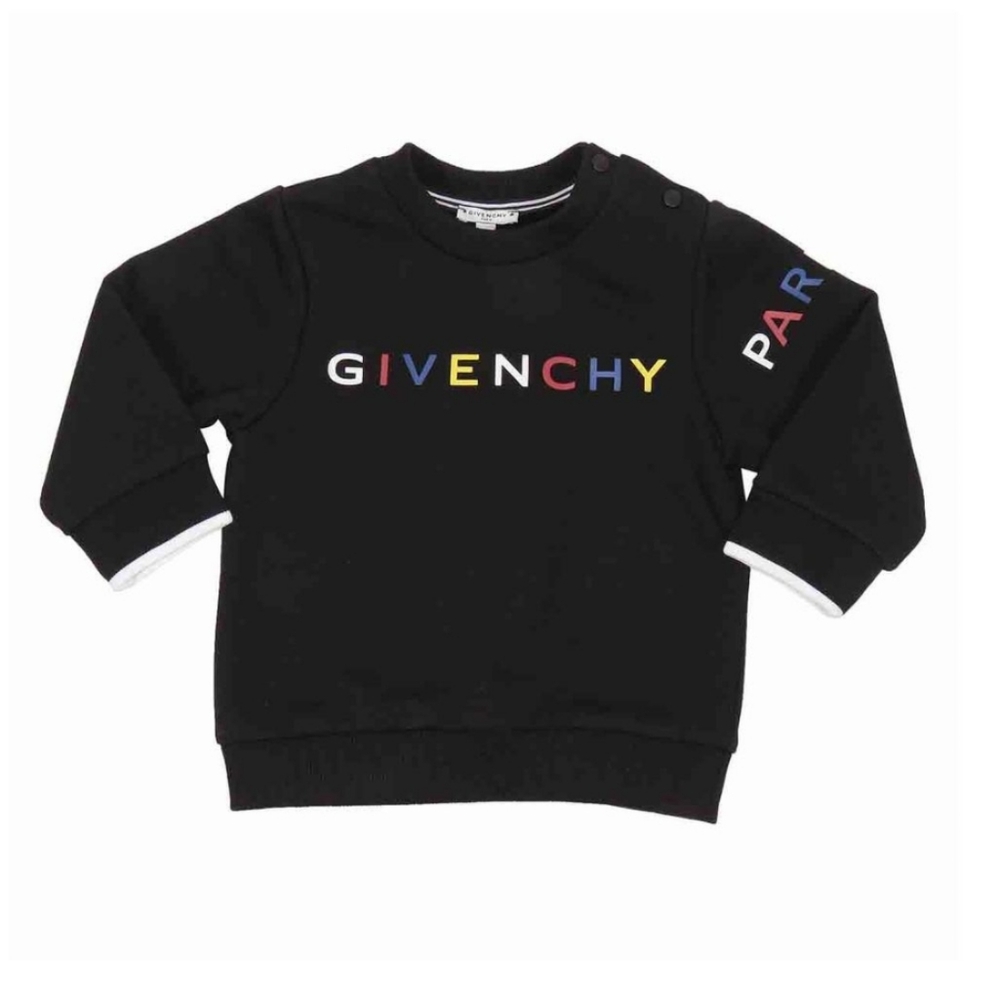 Givenchy Black Kids Sweatshirt with Multicolor Logo